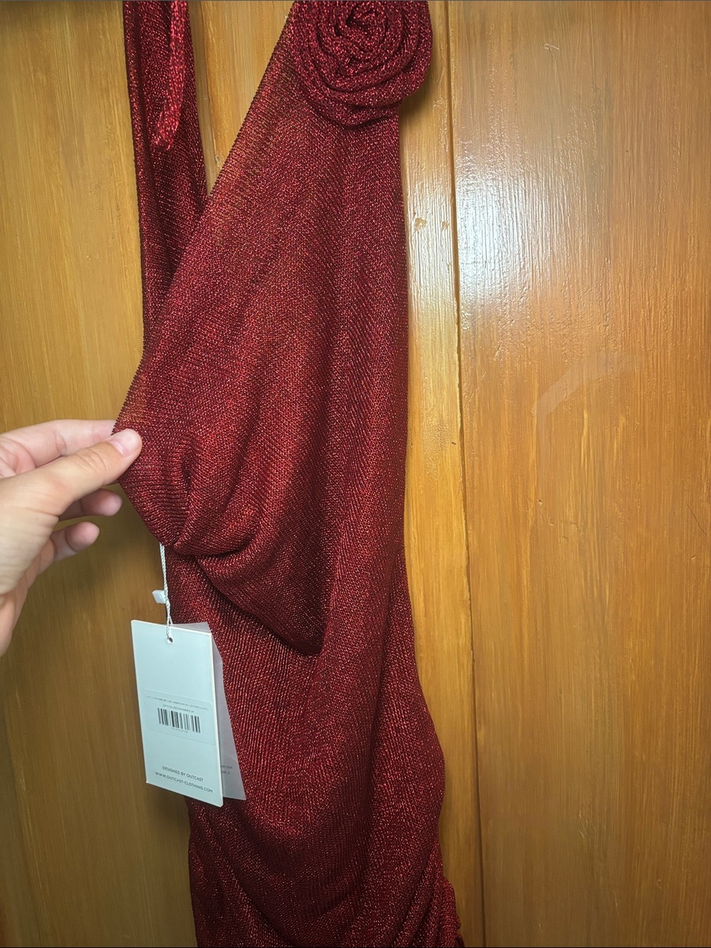 Sparkle Halter Mini Dress in Red - Picture 12 of 13